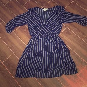 Navy blue stripped dress